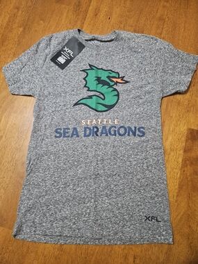 Seattle Sea Dragons Grey Tee with Green Logo